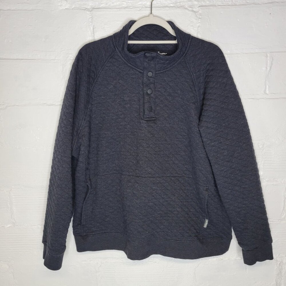 Eddie Bauer Men's XXL Pullover 1/4 Snap Quilted Gray